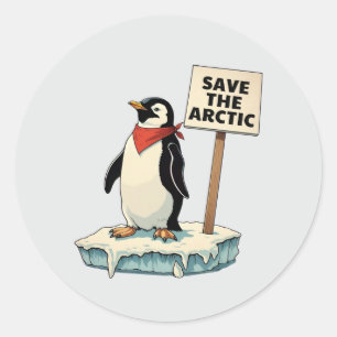 Adesivo Redondo Resistência: O Pinguim Luta Contra Tarifa