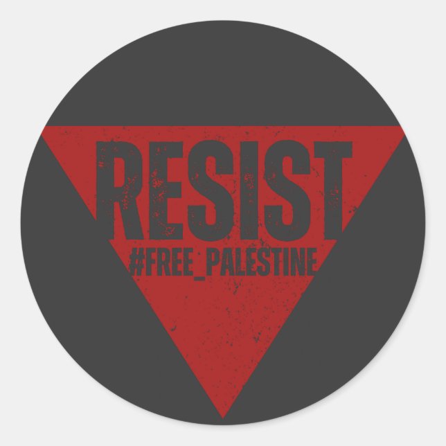 Adesivo Redondo Resistir a palavra com resistência ao triângulo ve (Frente)