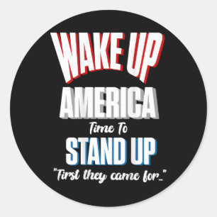 Adesivo Redondo Resistir Ao Acordar Nos Estados Unidos Para Ficar 