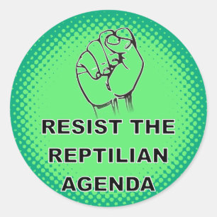 Adesivo Redondo Resistir Ao Personalizado Da Agenda Reptiliana