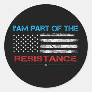 Adesivo Redondo Resistir Eu Faço Parte Da Resistência Anti-Trump P