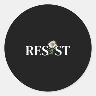 Adesivo Redondo Resistir Floral Anti Trump Protesto Político