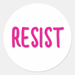 Adesivo Redondo Resistir Resistência Rosa