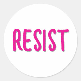 Adesivo Redondo Resistir Resistência Rosa