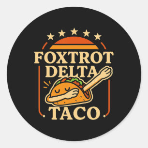 Adesivo Redondo Resistir Vintage Vamos Dançar Dabbing Taco Foxtrot