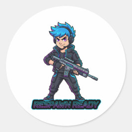 Adesivo Redondo Respawn ready Sticker