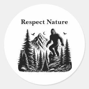 Adesivo Redondo Respeite a arte de tinta do pé-direito da Nature Y