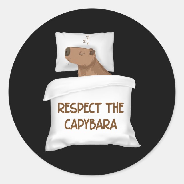 Adesivo Redondo Respeite A Sona Oficial De Capybara Slee (Frente)