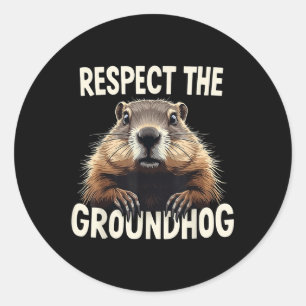 Adesivo Redondo Respeite O Anim Do Dia De Marmota