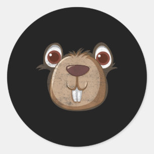 Adesivo Redondo Respeite O Dia De Groundhog Engraçado