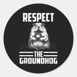 Adesivo Redondo Respeite O Dia do Celebrado Groundhog