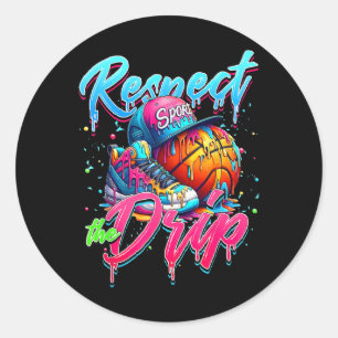 Adesivo Redondo Respeite O Drip Basball Sorvete Drip Com Sp