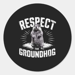 Adesivo Redondo Respeite O Groundhog Dia Do Ground Hog Woodchuck W