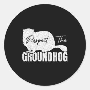 Adesivo Redondo Respeite O Groundhog Woodchuck Animal Marmotas