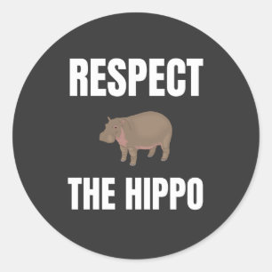 Adesivo Redondo Respeite o Hippo