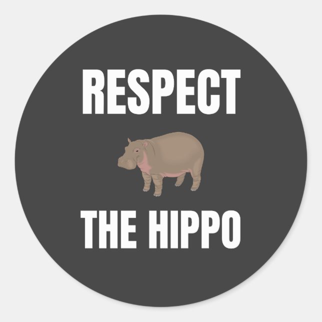 Adesivo Redondo Respeite o Hippo (Frente)