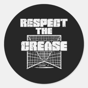 Adesivo Redondo Respeite O Lacrosse Engraçado Lax Goalie Goalk