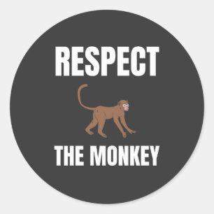 Adesivo Redondo Respeite O Macaco