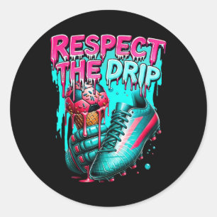 Adesivo Redondo Respeite O Sorvete De Futebol Drip Com Granulado