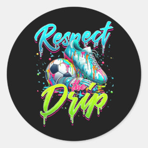 Adesivo Redondo Respeite O Sorvete De Futebol Drip Com Granulado