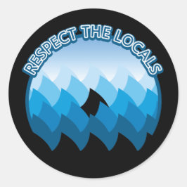 Adesivo Redondo Respeite Os Locais - Consciencialização De Tubarõe
