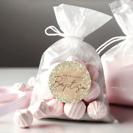 Adesivo Redondo Respiração de Bebê Fofo Flores em Aquarela Boho Ba