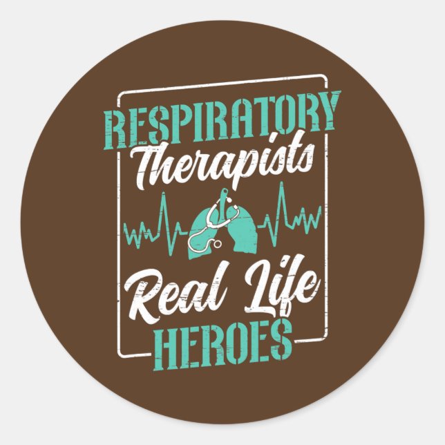 Adesivo Redondo Respiratory Therapist Real Life Superhero Lungs (Frente)