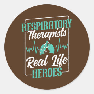 Adesivo Redondo Respiratory Therapist Real Life Superhero Lungs