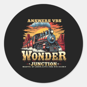 Adesivo Redondo Respostas Vbs Wonder Junction Train Theme