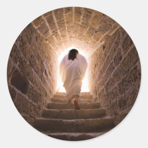 Adesivo Redondo Ressurreição do Cristo de Jesus