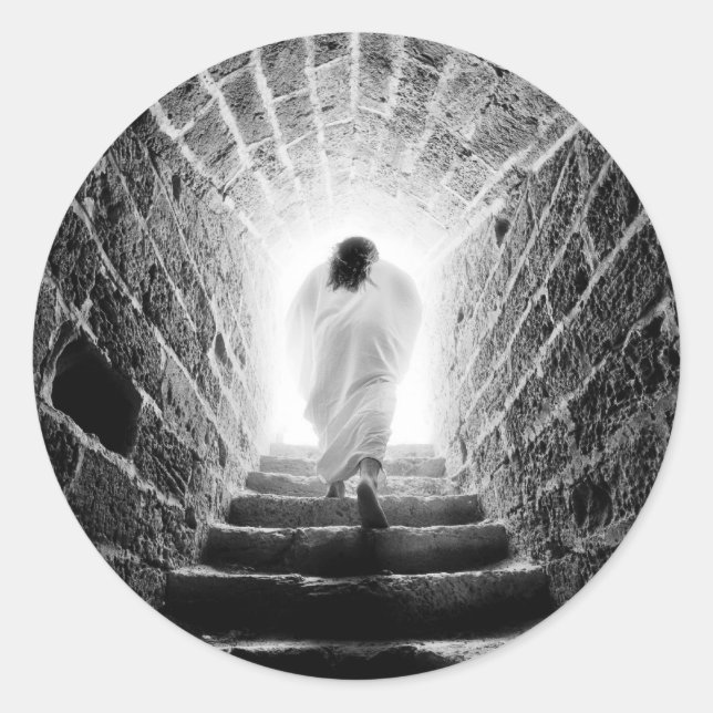 Adesivo Redondo Ressurreição dos Cristos de Jesus (Frente)