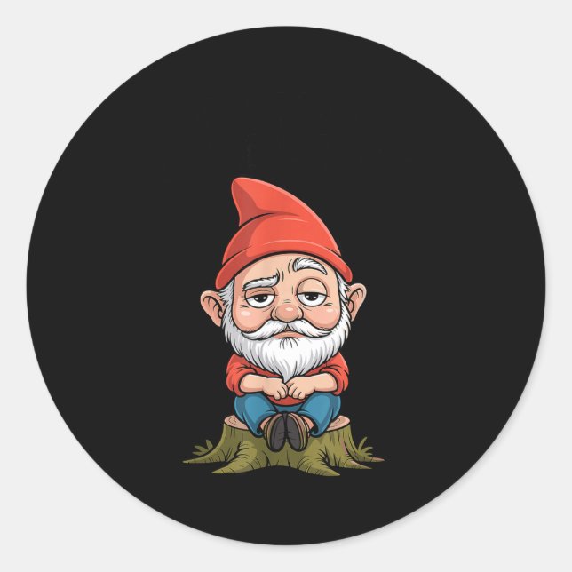 Adesivo Redondo Resting Gnome Face Cute Funny Christmas Kawaii Car (Frente)