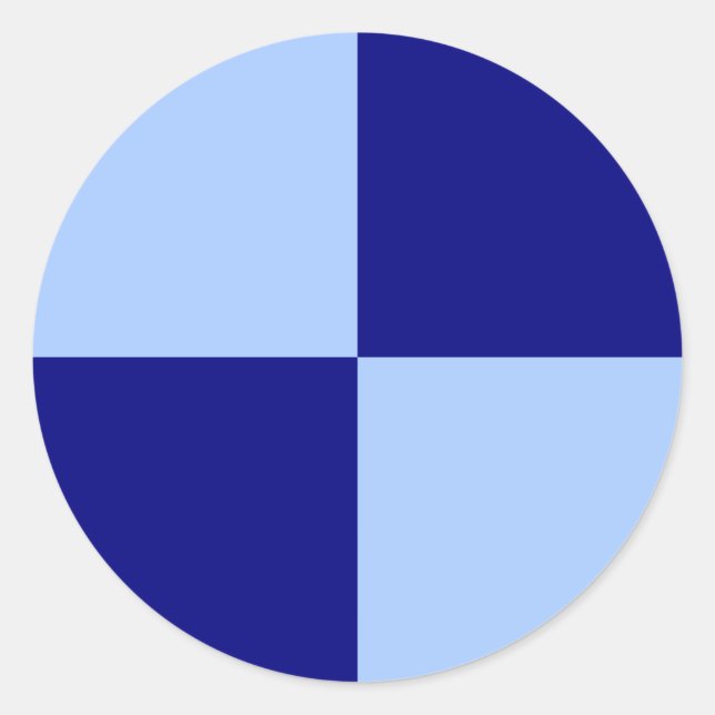 Adesivo Redondo Retângulos azuis claros e azuis escuros (Frente)