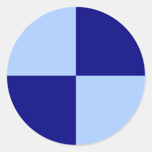 Adesivo Redondo Retângulos azuis e azuis escuro da luz -