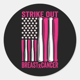 Adesivo Redondo Retirar A Consciência Do Cancer Da Mama Softball U