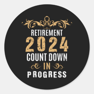 Adesivo Redondo Retiret 2024 Contagem de Baixa em Curso