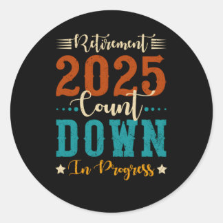 Adesivo Redondo Retiret 2025 Contagem Em Curso De Aposentação