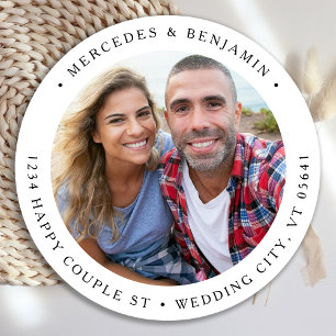 Adesivo Redondo Retornar a Foto do Casal de Endereço Simples