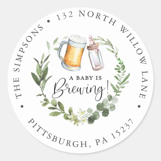 Adesivo Redondo Retornar o Clássico Redondo do Endereço (Frente)