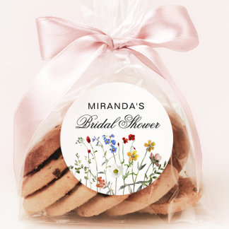 Adesivo Redondo Retorno de Chá de panela de flor selvagem minimali