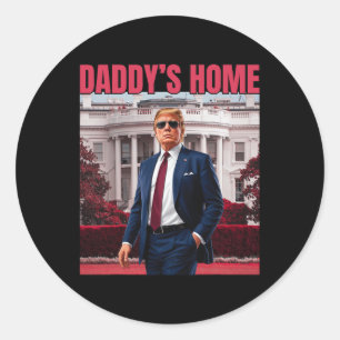 Adesivo Redondo Retorno do pai doméstico 45 47 Funny Trump 2024