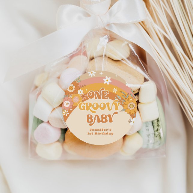 Adesivo Redondo Retrair um aniversário de bebê rancho (Criador carregado)