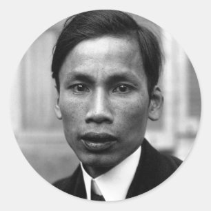 Adesivo Redondo Retrato 1921 de Ho Chi Minh Nguyen Ai Quoc