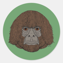 Adesivo Redondo Retrato Bigfoot 2 (Tipo Humano)