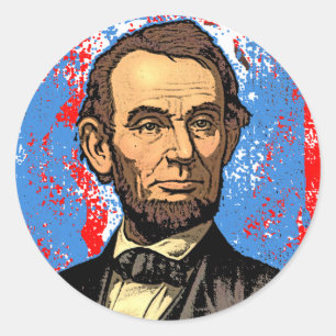 Adesivo Redondo Retrato bonito de Abraham Lincoln