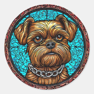 Adesivo Redondo Retrato bonito para cães