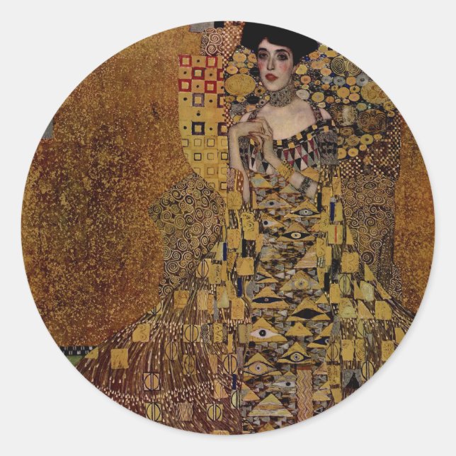 Adesivo Redondo Retrato de Adele Bloch-Bauer I (Frente)