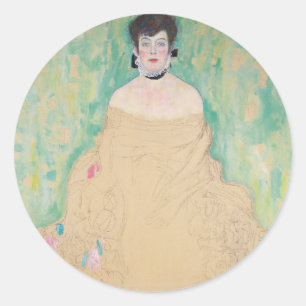 Adesivo Redondo Retrato de Amalie Zuckerkandl por Gustav Klimt