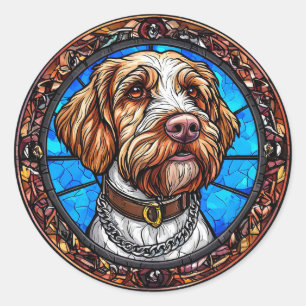 Adesivo Redondo Retrato de cachorro fofo