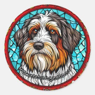 Adesivo Redondo Retrato de cachorro fofo